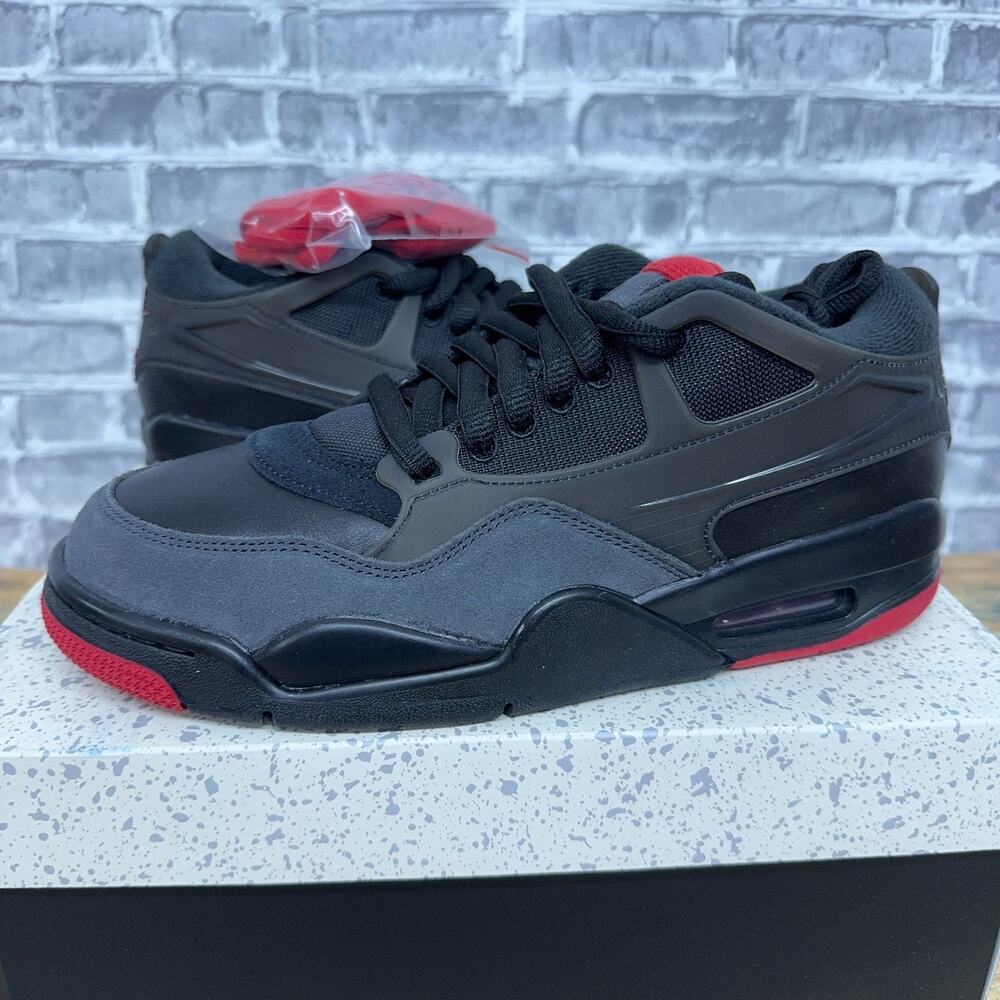 Nike Air Jordan 4 RM Bred Retro Black Red Sneakers FQ7939-060 Mens Size 8 New